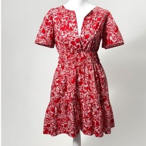 Anthropologie Somerset Mini Dress Red Paisley Size Small Retail: $150